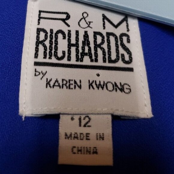 Vtg R&M Richards Karen Kwong Womens 12 Blazer Jacket Blue Special Occasion - Picture 5 of 6